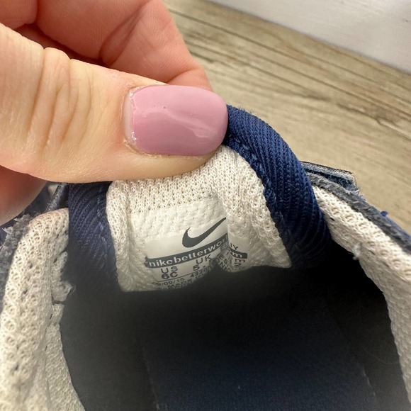 Nike Metro Plus Shoes sneakers baby infant hook and loop navy blue 6C - Picture 6 of 7